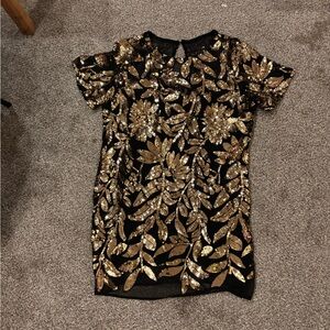 Maeve by Anthropologie Gold Sequin mini Dress – Size XL